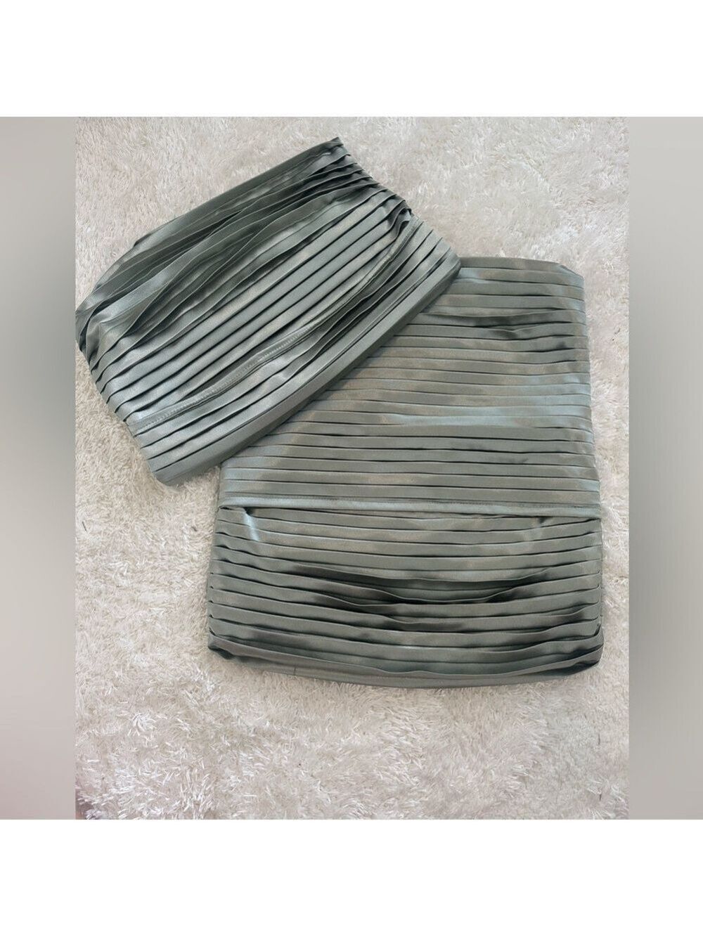 Sage Green Satin Pillow Sham Covers Set of 2 Accent